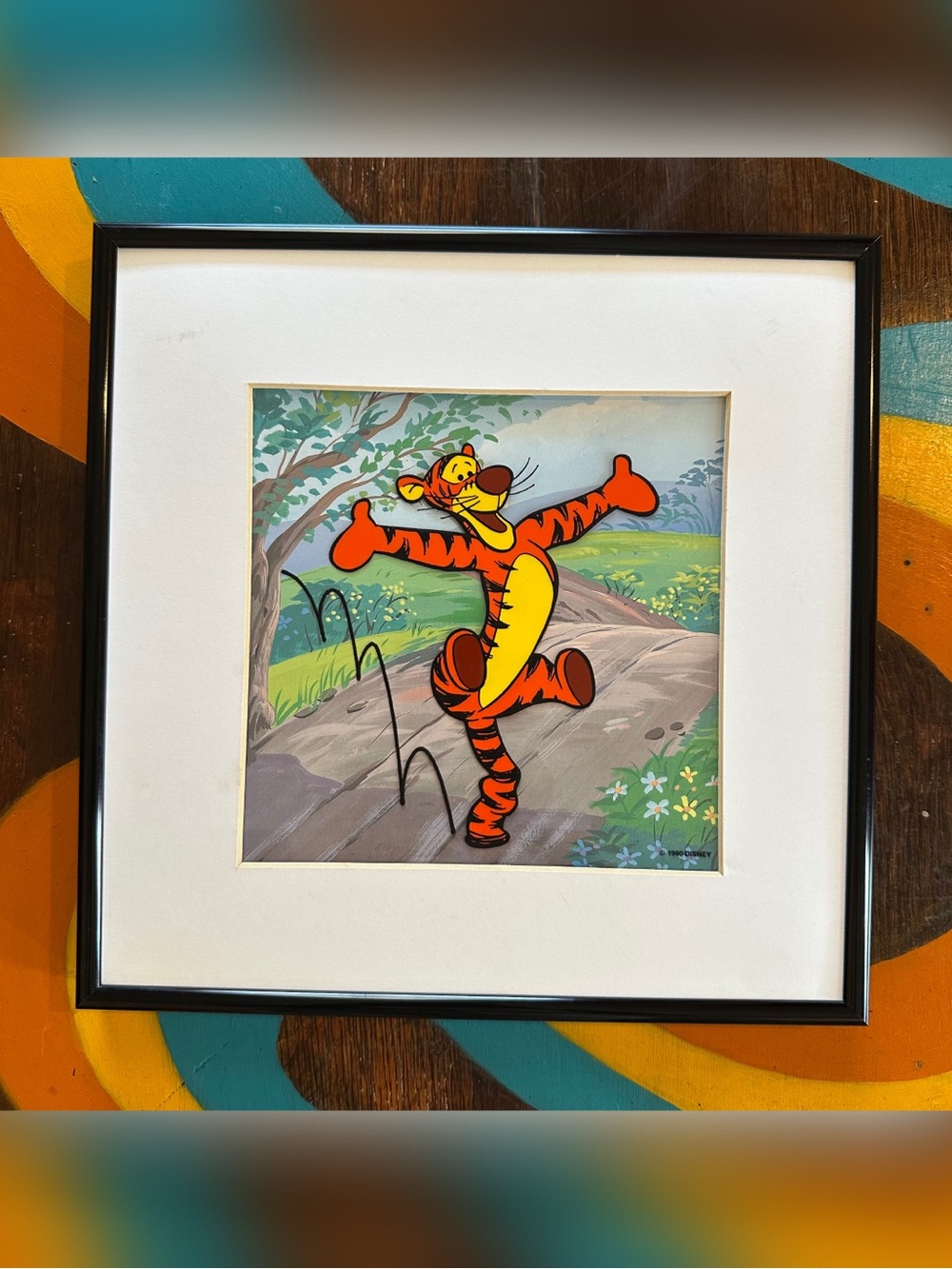 Vintage 1990 Bouncing Tigger Framed CEL Art